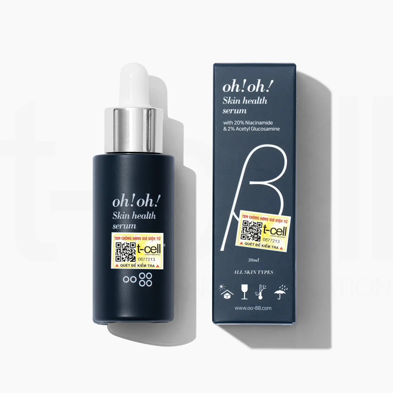 Tinh Chất Dưỡng Sáng Da, Giảm Thâm Nám oh!oh! Skin Health Serum (with 20% Niacinamide & 2% Acetyl Glucosamine) 30ml