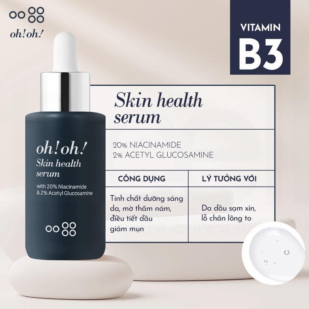 Tinh Chất Dưỡng Sáng Da, Giảm Thâm Nám oh!oh! Skin Health Serum (with 20% Niacinamide & 2% Acetyl Glucosamine) 30ml