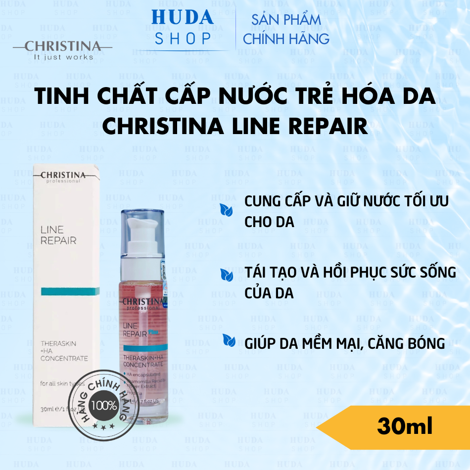 Tinh Chất cấp nước trẻ hóa da Christina Line Repair – Theraskin + HA Concentrate 50ml