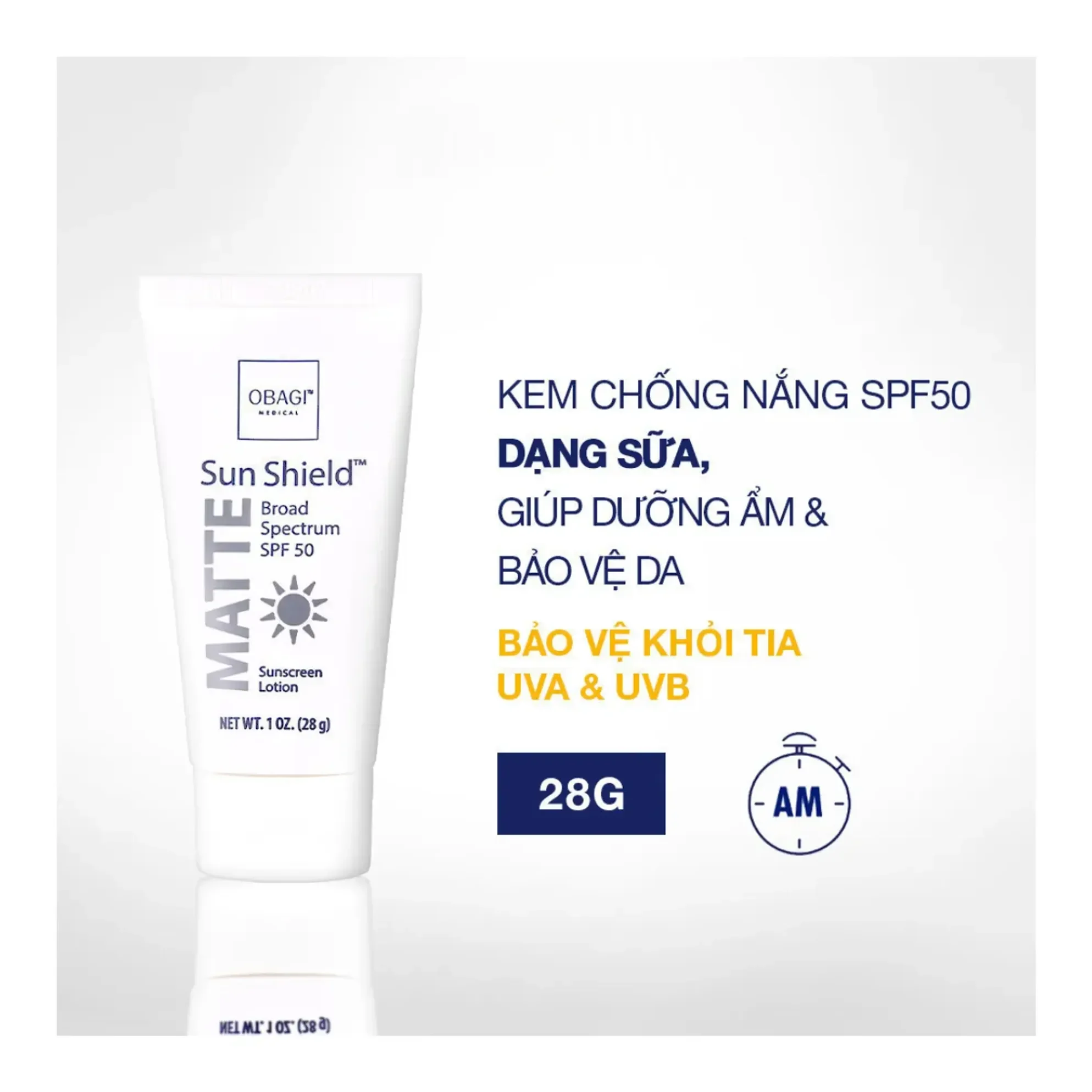 Kem chống nắng phổ rộng Obagi Sun Shield Matte Broad Spectrum SPF 50