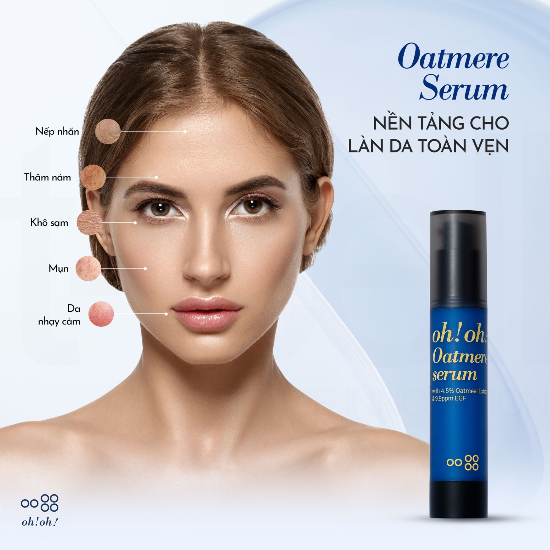 Tinh Chất Tế Bào Gốc, Tái Tạo Da oh!oh! Oatmere Serum with 4.5% Oat Extract & 9,9ppm EGF 25ml