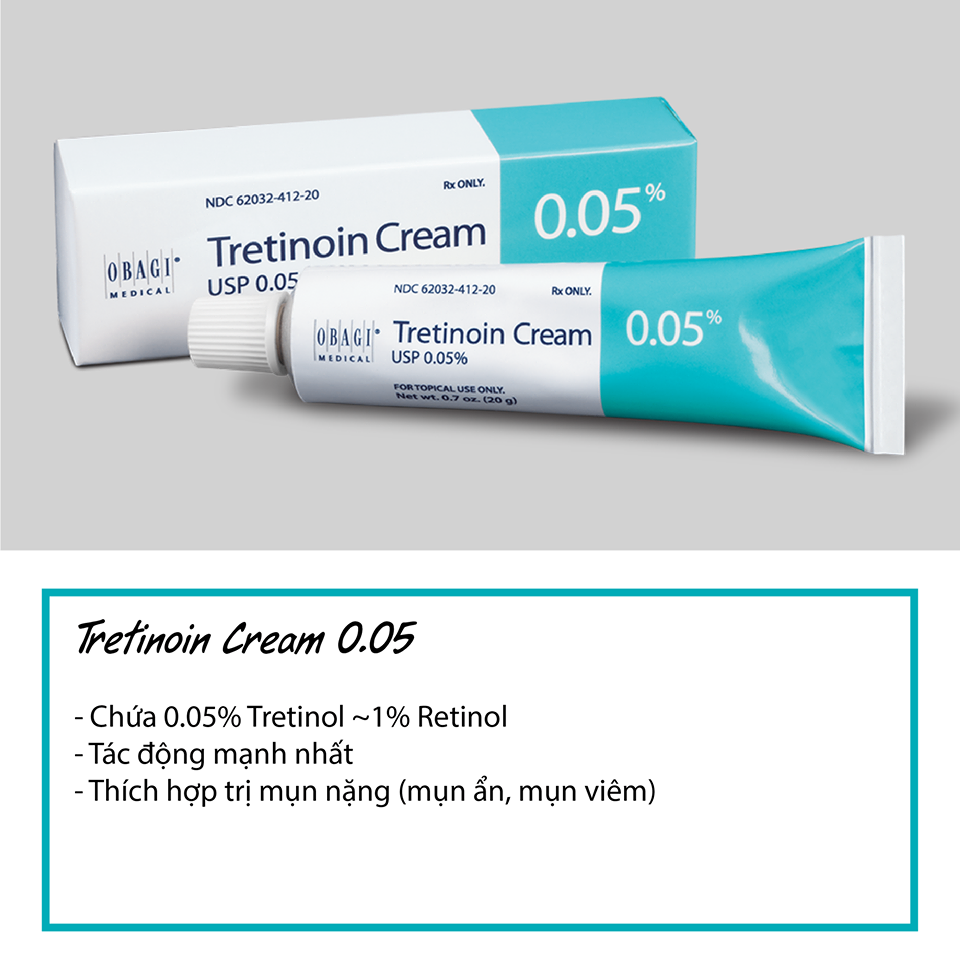 Kem trị mụn, trị nám, trẻ hoá da OBAGI Tretinoin 0.05% 20g