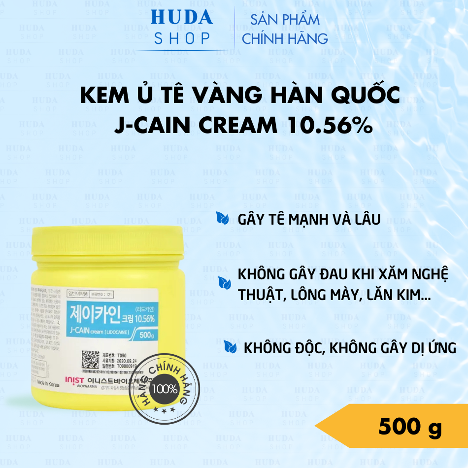 Kem ủ tê vàng Hàn Quốc J-Cain Cream 10.56% 500g