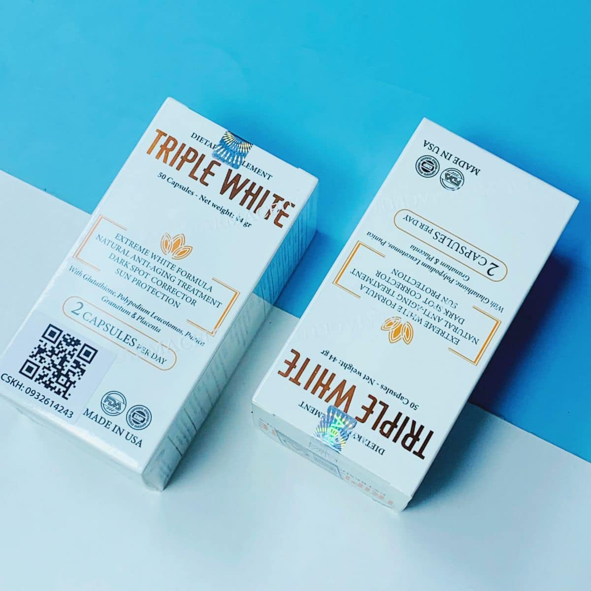 Viên Uống Sáng Da Mờ Nám Triple White 60 viên