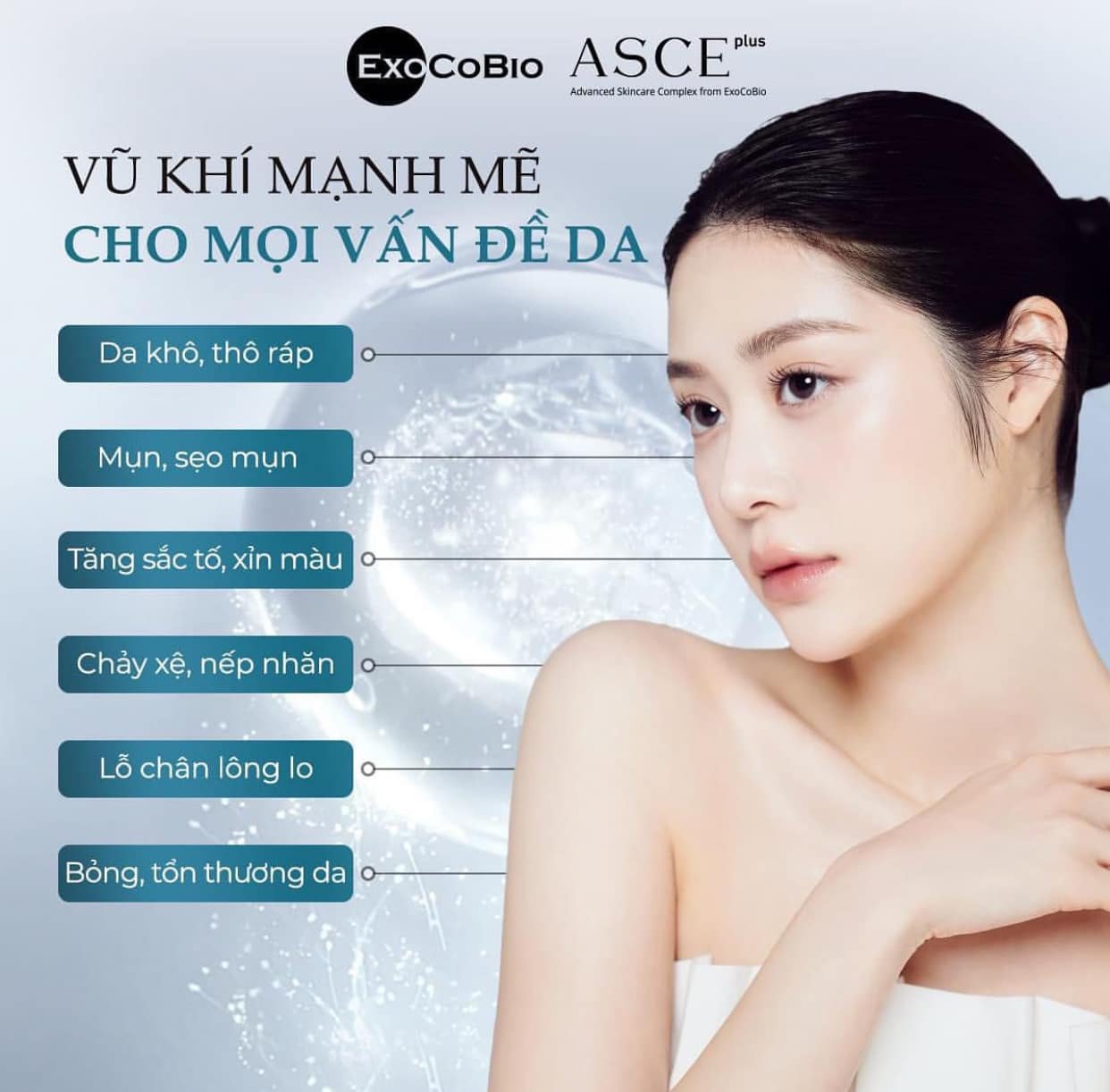 Cấy căng bóng Exosome Asce Hàn Quốc - Tinh chất căng bóng da tế bào gốc