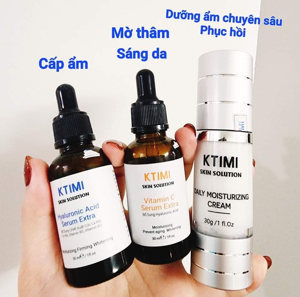 Bộ sản phẩm trẻ hoá da Ktimi - Retinol - Serum cấp ẩm - Serum vitamin C Ktimi