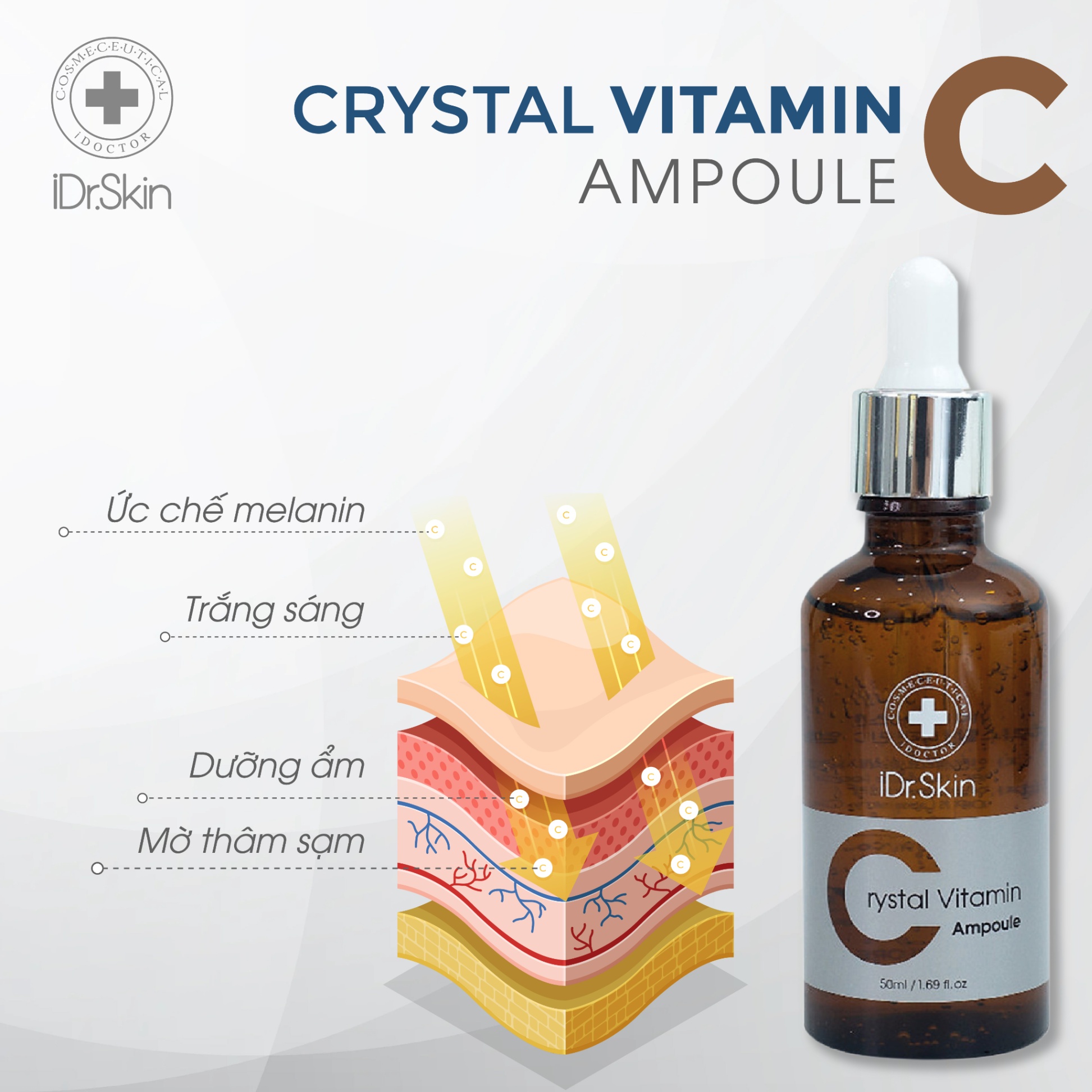 Serum trắng sáng da Idr.Skin Crystal Vitamin C Ampoule 50ml