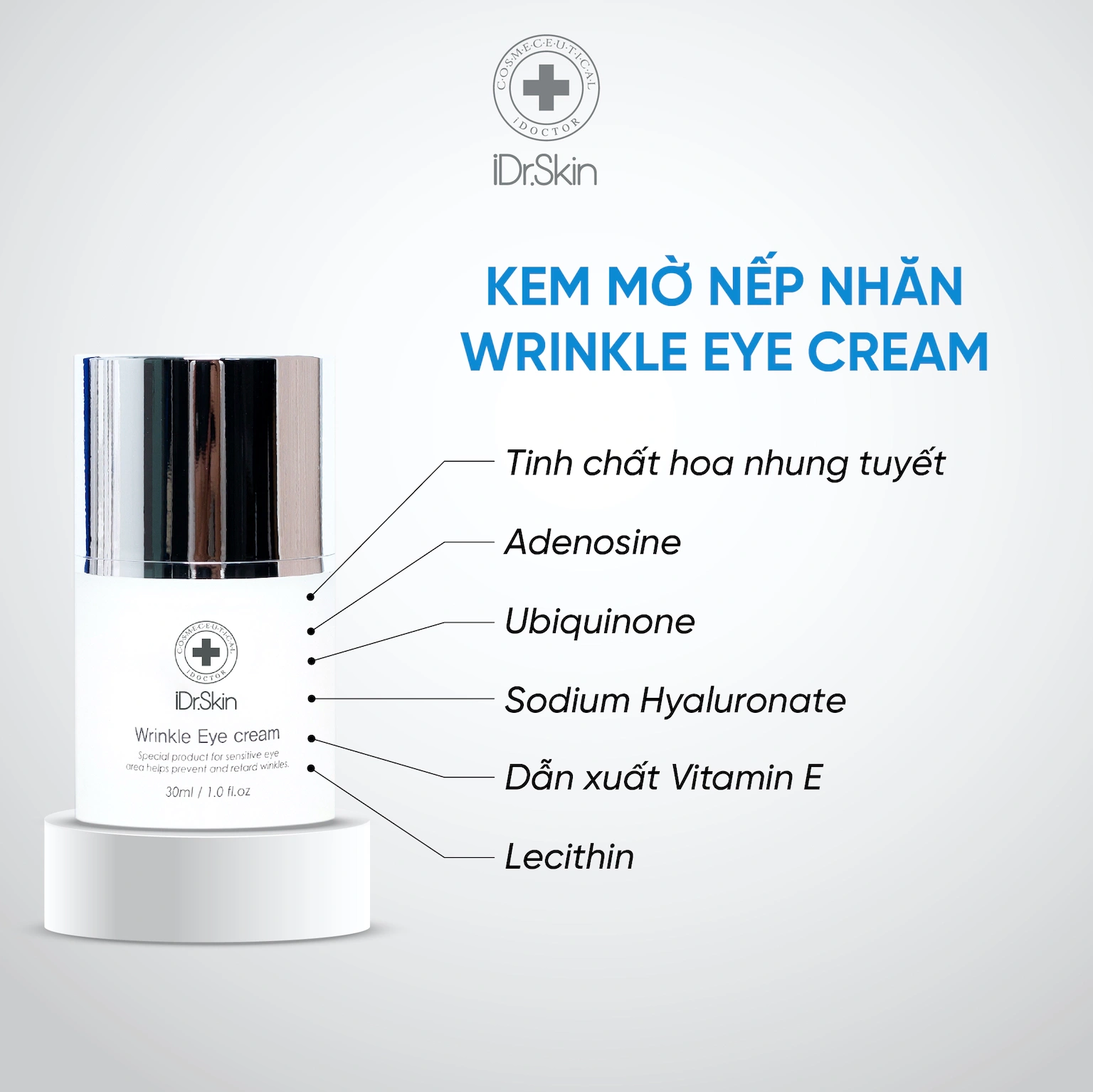 Kem xoá nhăn mờ thâm Idr.Skin Wrinkle Eye Cream