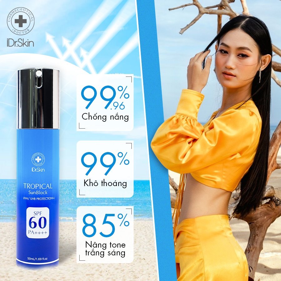 Kem chống nắng phổ rộng Idr.skin Tropical Sunblock SPF 60 PA++++