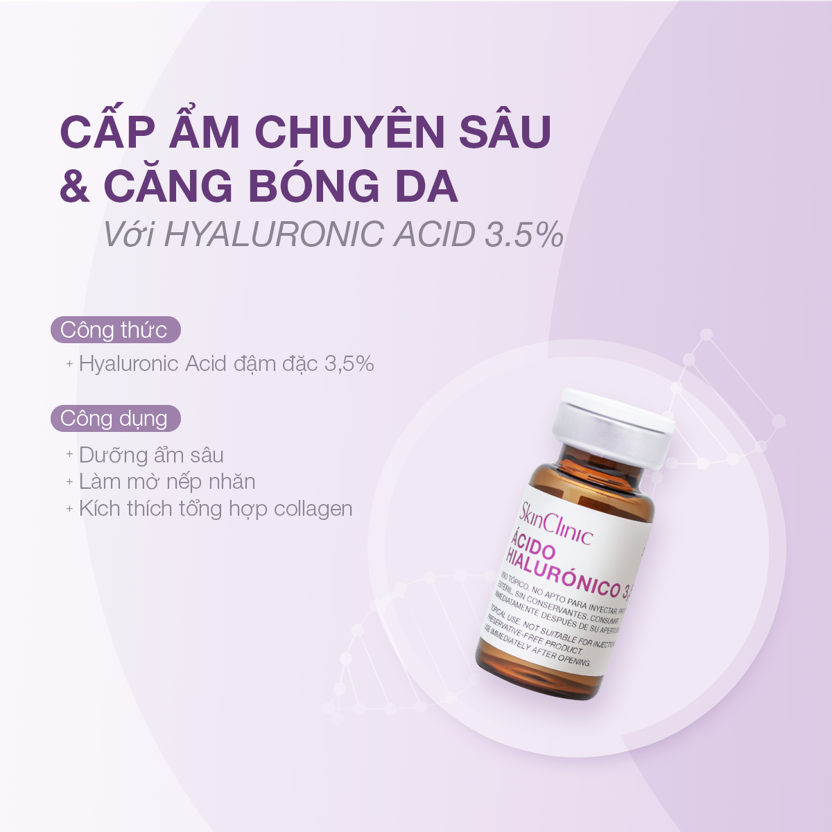 HYALURONIC ACID 3.5% MESO SKINCLINIC - TINH CHẤT CĂNG BÓNG, TRẺ HÓA DA 1 LỌ