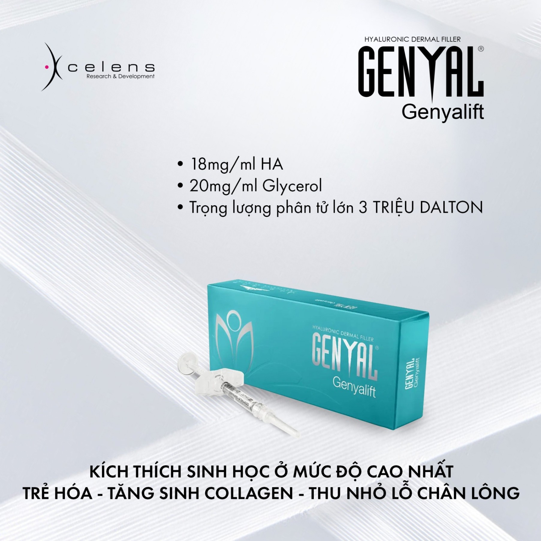 Meso Genyalift – Skin Booster thu nhỏ lỗ chân lông, trẻ hóa Genyal Thuỵ Sĩ - 1 lọ