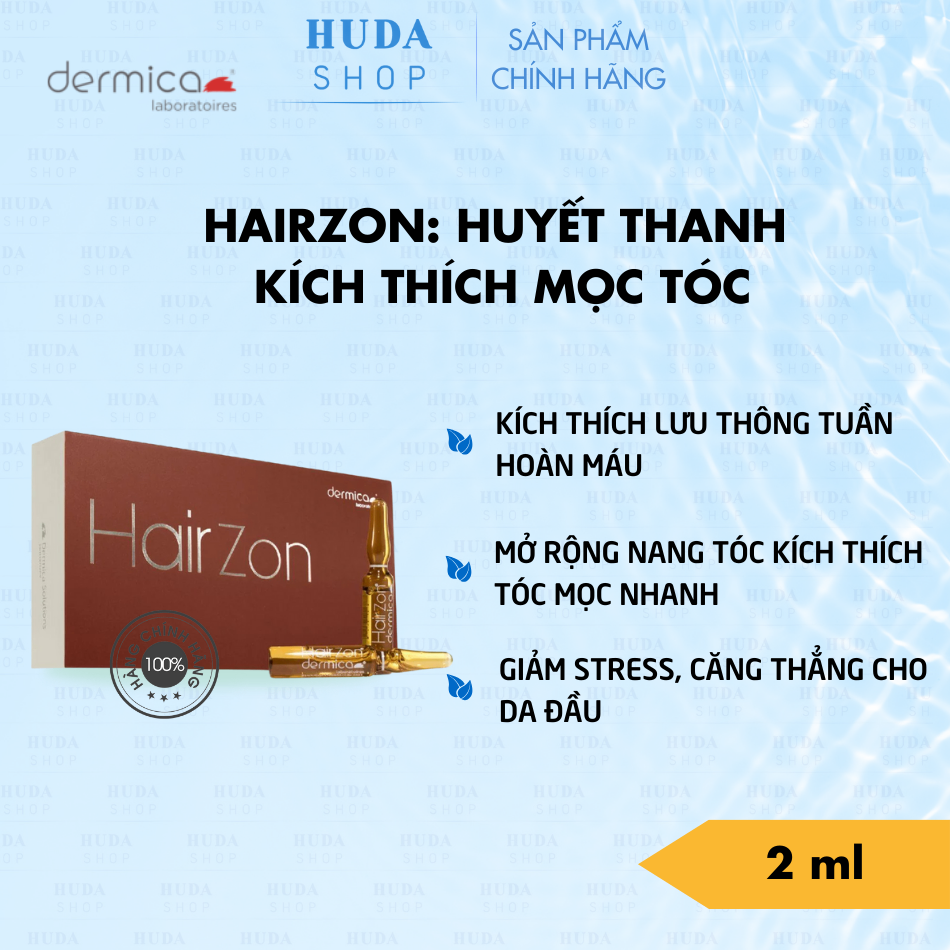 Hairzon - Huyết thanh kích thích mọc tóc, giảm gãy rụng Hộp 10 ống x 2ml