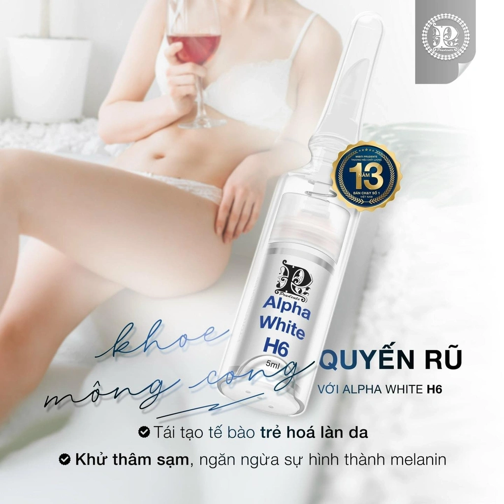 Kem Dưỡng Khử Thâm Nách Bẹn Mông Mibiti Prudente AlphaWhite H6 5ml