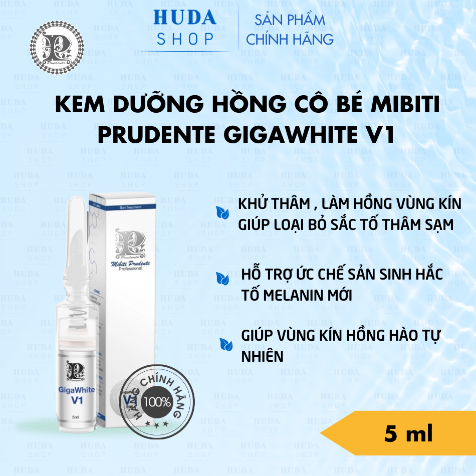 Kem Dưỡng Hồng Cô Bé Mibiti Prudente Gigawhite V1 5ml