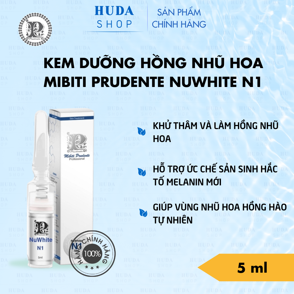 Kem Dưỡng Hồng Nhũ Hoa Mibiti Prudente Nuwhite N1 5ml