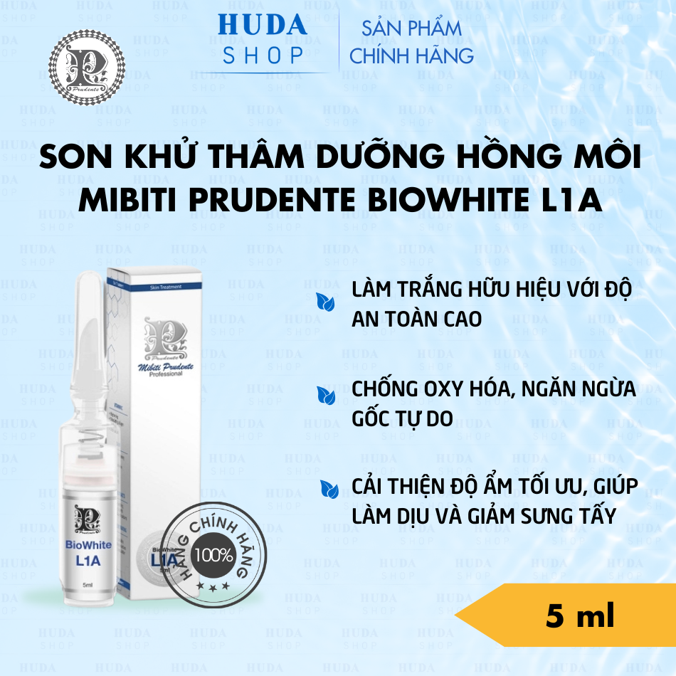 Son Khử Thâm Dưỡng Hồng Môi Mibiti Prudente Biowhite L1A 5ml