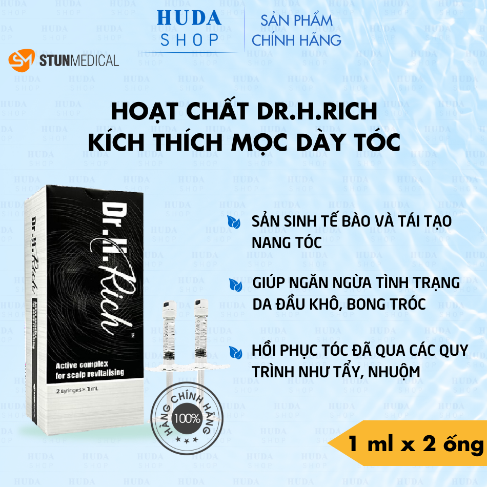 Hoạt chất phục hồi da đầu và nang tóc, kích thích mọc dày tóc Dr.H.Rich