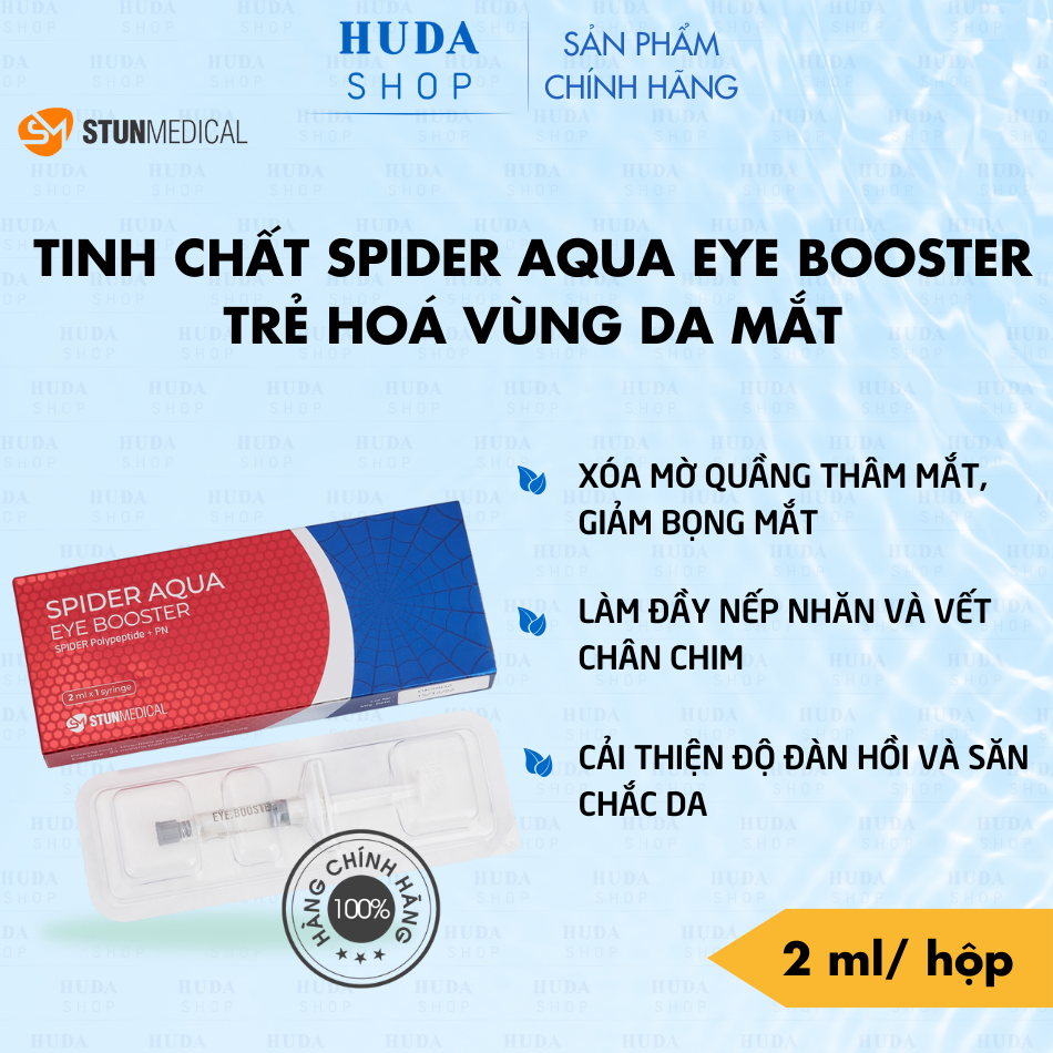 Tinh chất khử thâm, làm đầy vùng mắt Spider Aqua Eye - Booster hộp 2ml