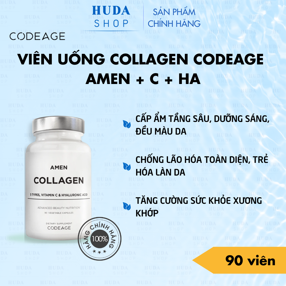 Viên uống Codeage Amen Collagen + Vitamin C + HA