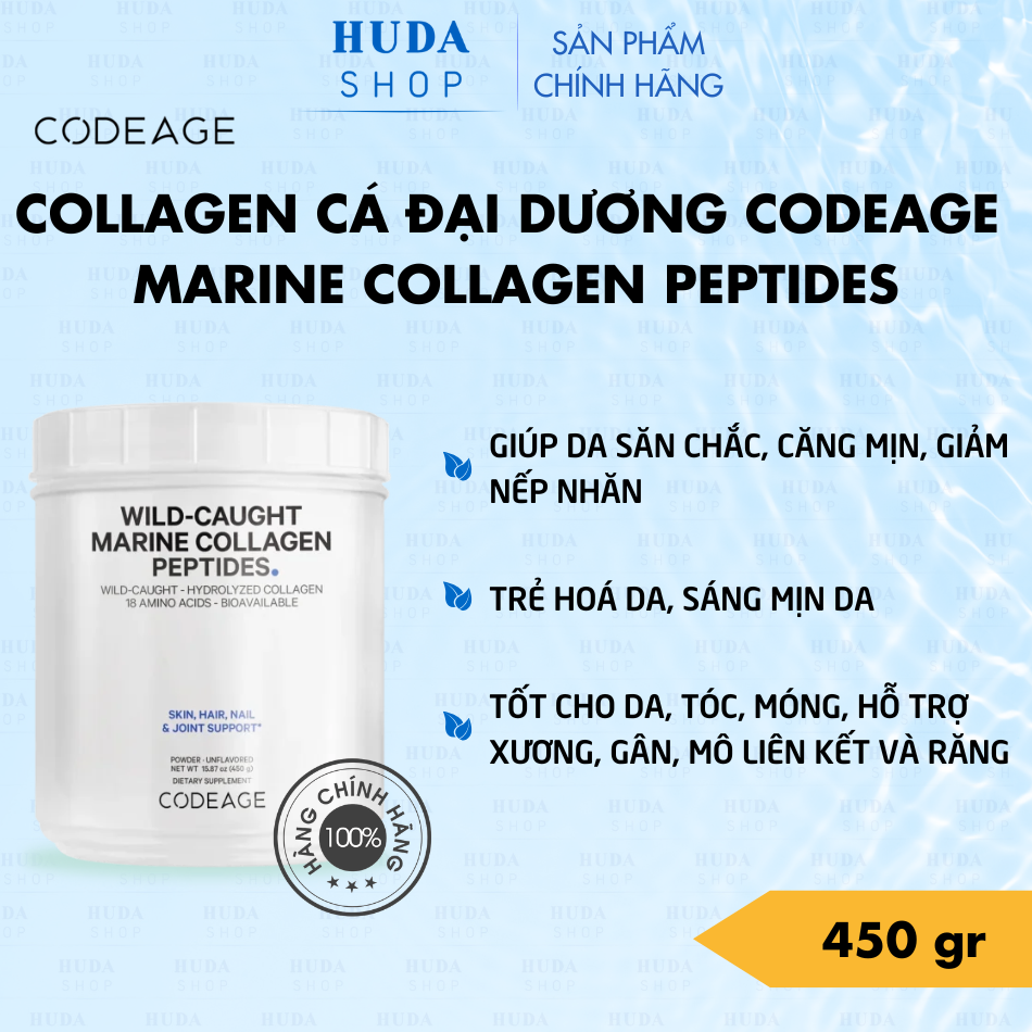 Collagen cá tuyết đại dương Codeage Marine Collagen Peptides