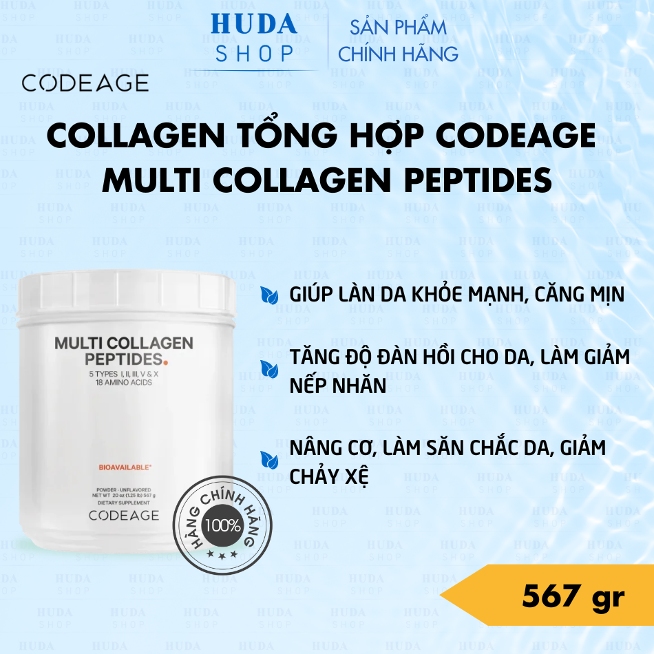 Bột Collagen tổng hợp Codeage Multi Collagen Peptides