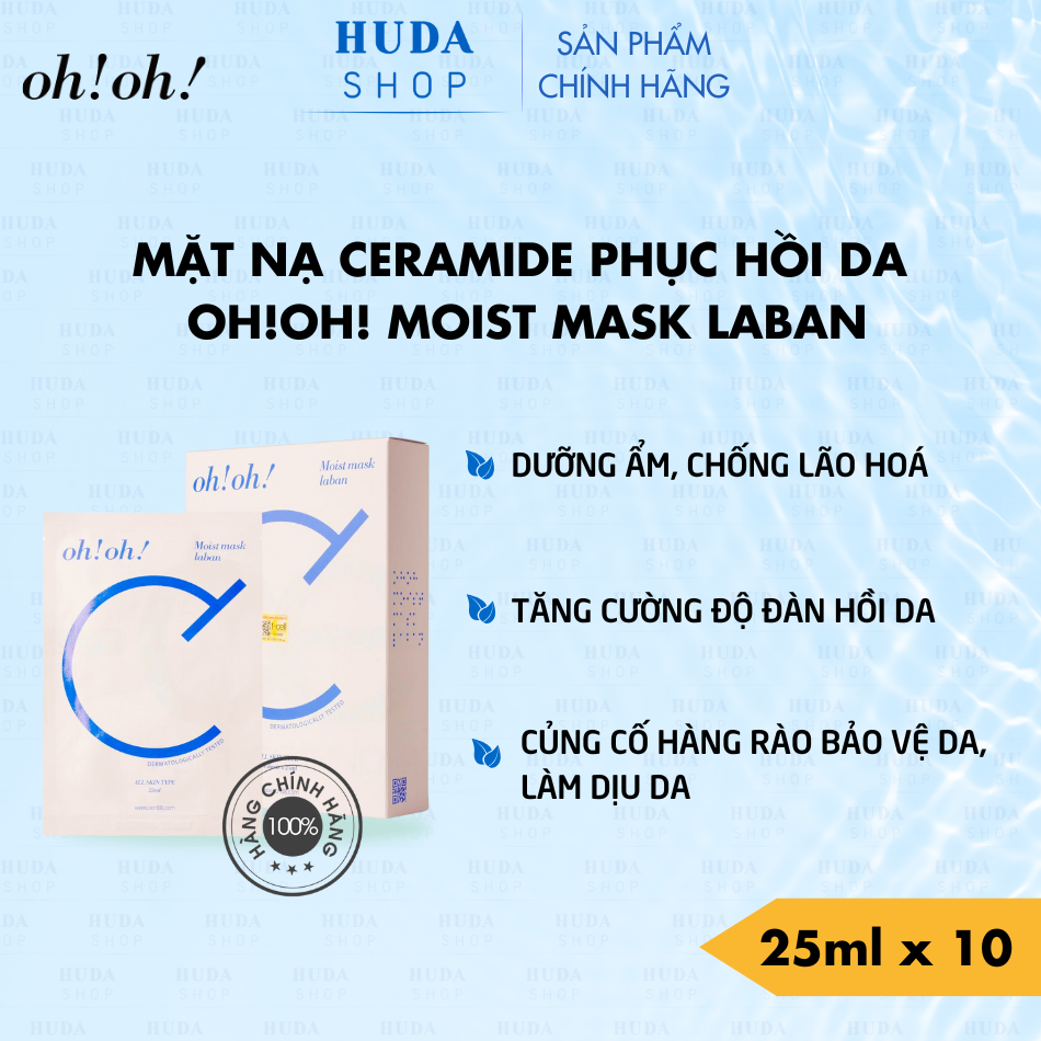 Mặt Nạ Ceramide Phục Hồi Da oh!oh! Moist mask : laban 25ml x 10 miếng