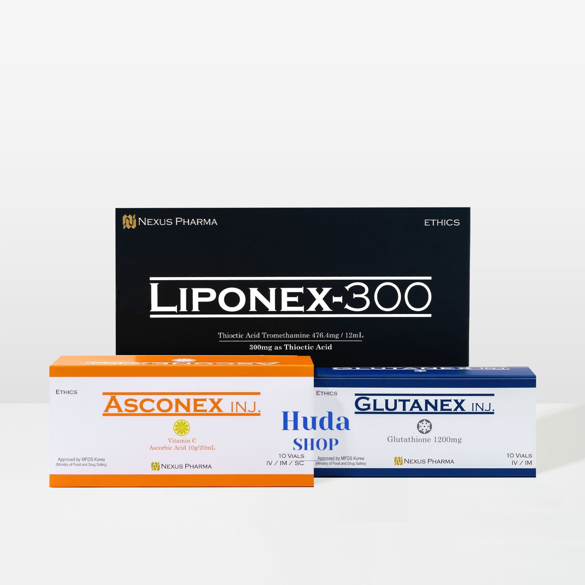 Bộ Truyền Trắng Nexus Pharma Glutanex Drip Liponex, Glutanex 300, Asconex Hàn Quốc