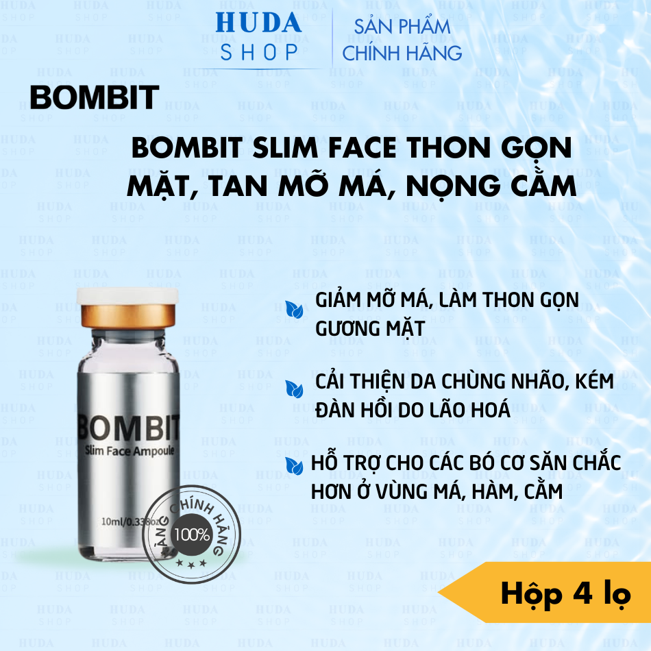 BOMBIT Slim Face thon gọn mặt, tan mỡ má, nọng cằm