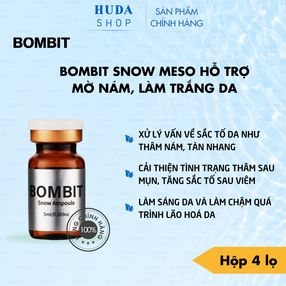BOMBIT Snow Meso hỗ trợ điều trị nám, làm trắng da
