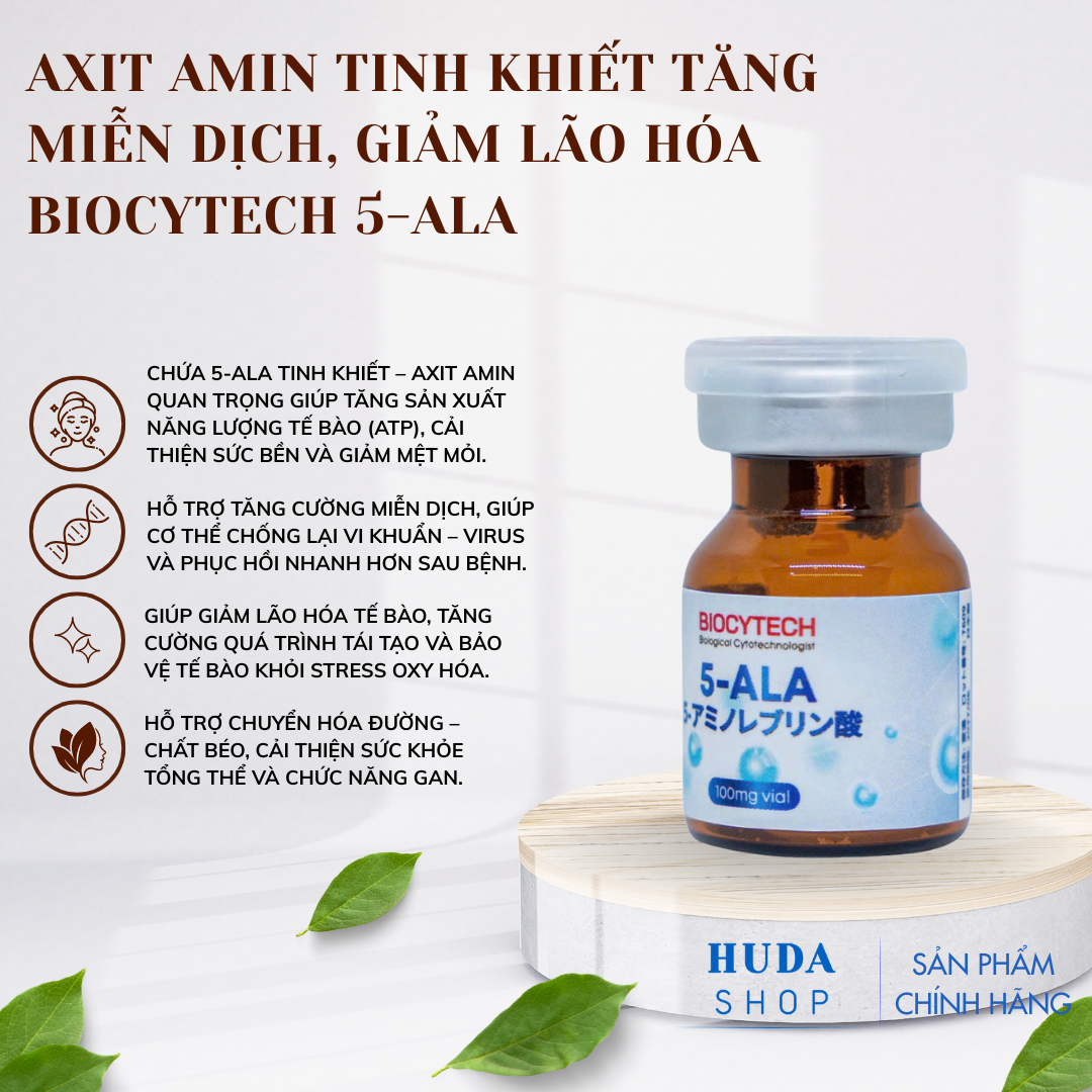 Axit amin tinh khiết tăng miễn dịch, giảm lão hóa Biocytech 5-ALA