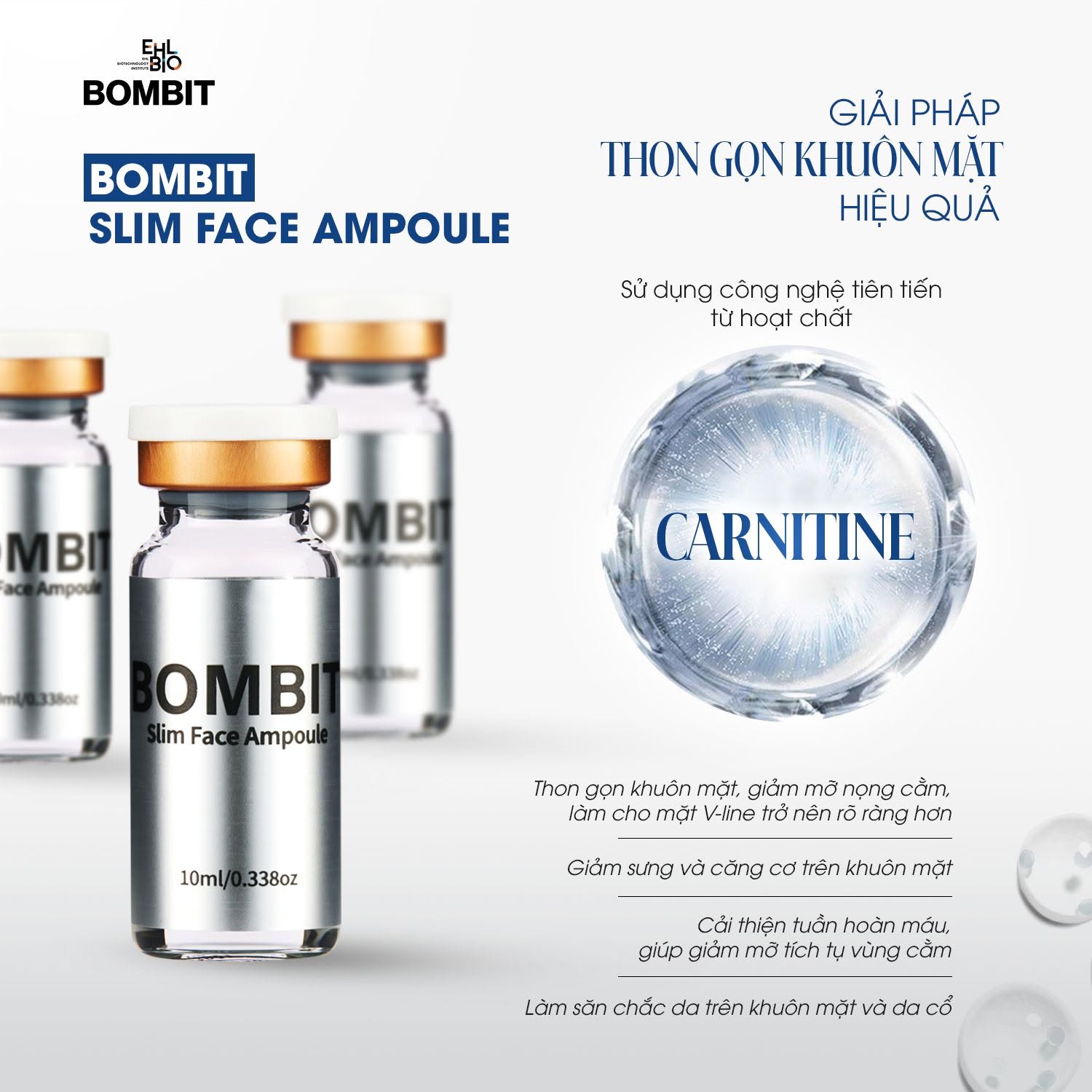 BOMBIT Slim Face thon gọn mặt, tan mỡ má, nọng cằm