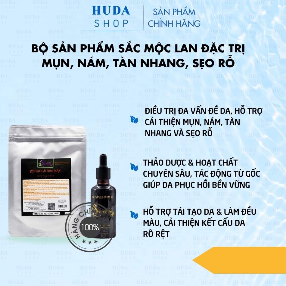 Bộ sản phẩm Sắc Mộc Lan đặc trị mụn, nám, tàn nhang, sẹo rỗ
