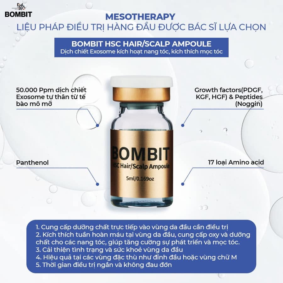 Bombit Hair Meso MSC Exosome hổ trợ mọc tóc, giảm rụng tóc