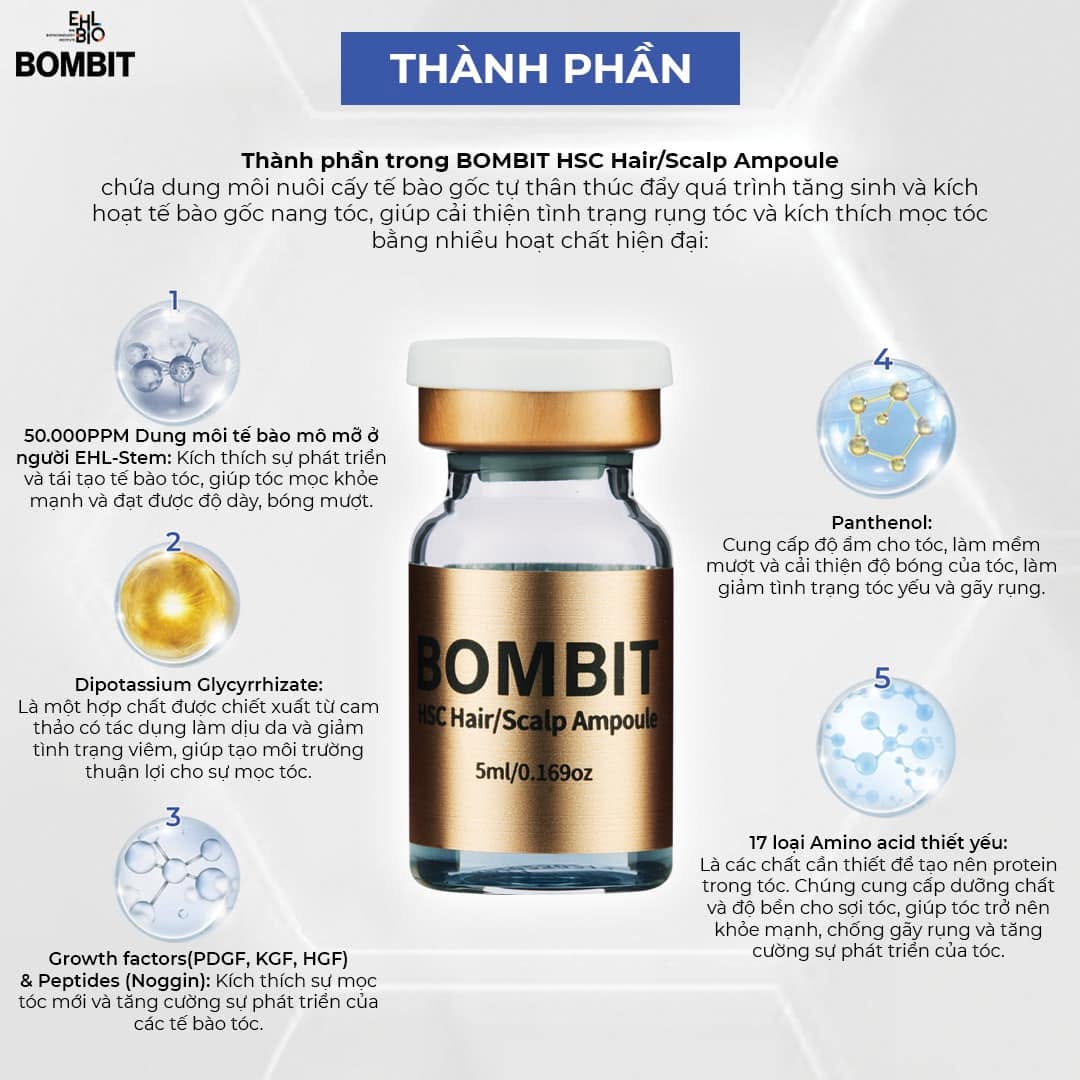 Bombit Hair Meso MSC Exosome hổ trợ mọc tóc, giảm rụng tóc