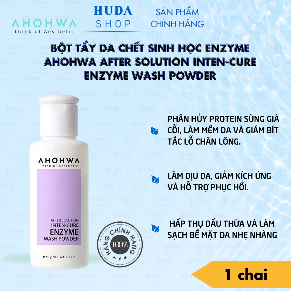 Bột tẩy da chết sinh học enzyme Ahohwa After Solution Inten-Cure Enzyme Wash Powder