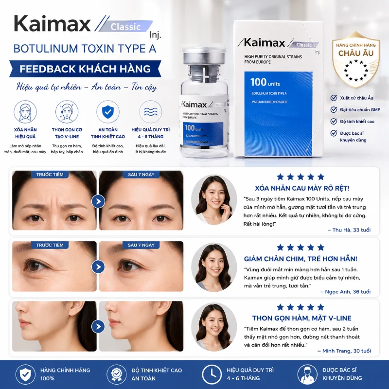Botox Kaimax 100 xoá nhăn, thon gọn hàm