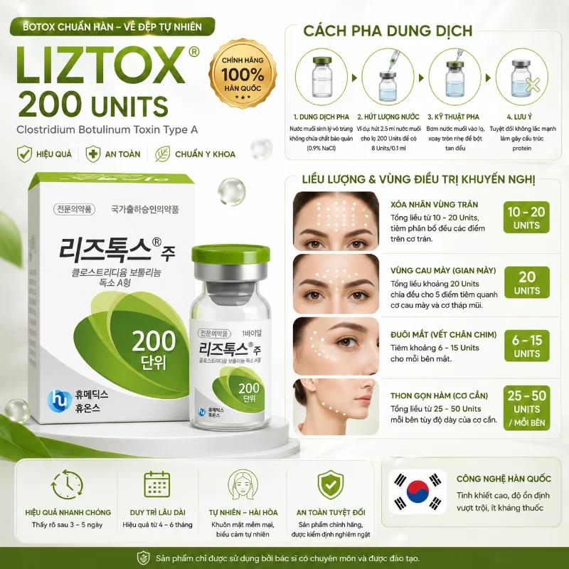 Botox Liztox 200 Units Chính Hãng