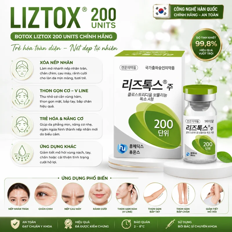 Botox Liztox 200 Units Chính Hãng