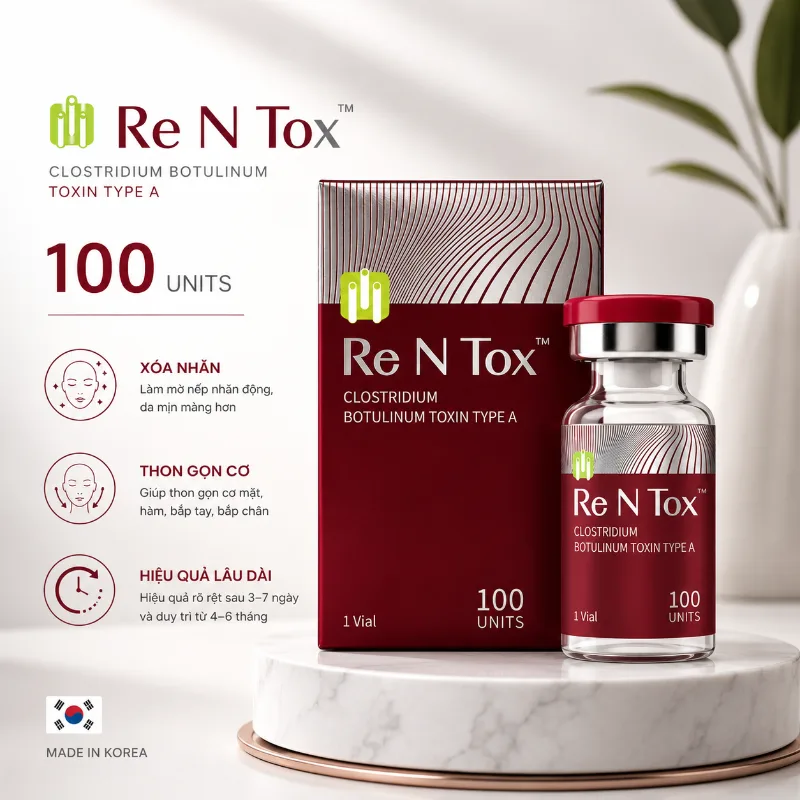 Botox Rentox Botulium Toxin Type A 100 Units xoá nhăn, thon gọn cơ