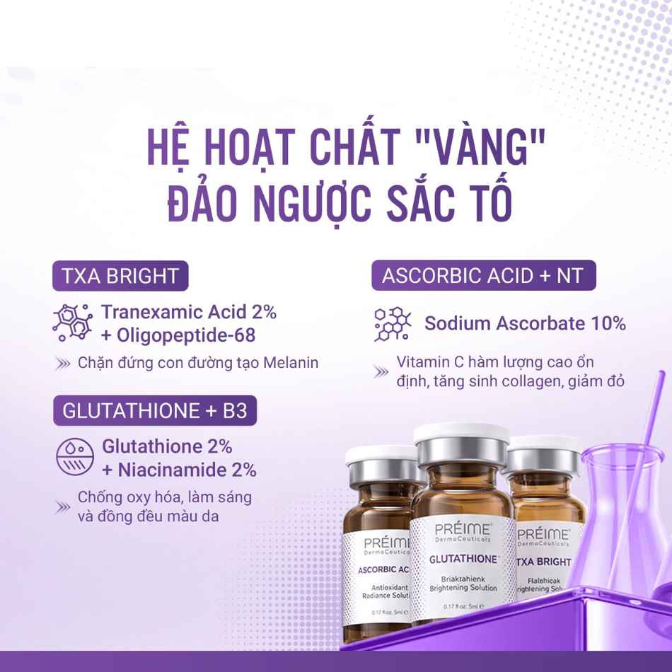Dung dịch chống oxy hoá dưỡng sáng da Préime DermaCeuticals Ascorbic Acid + NT Antioxidant Radiace Solution