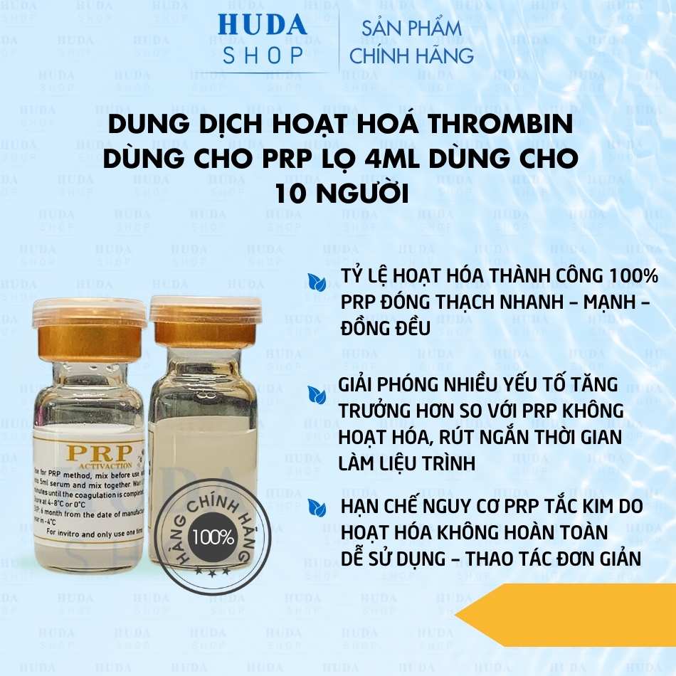 Dung dịch hoạt hoá Thrombin dùng cho PRP lọ 4ml dùng cho 10 người