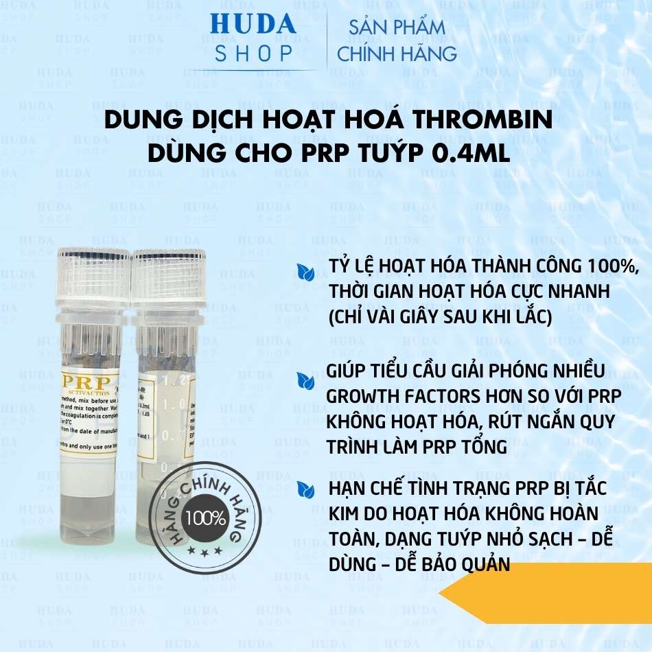 Dung dịch hoạt hoá Thrombin dùng cho PRP tuýp 0.4ml