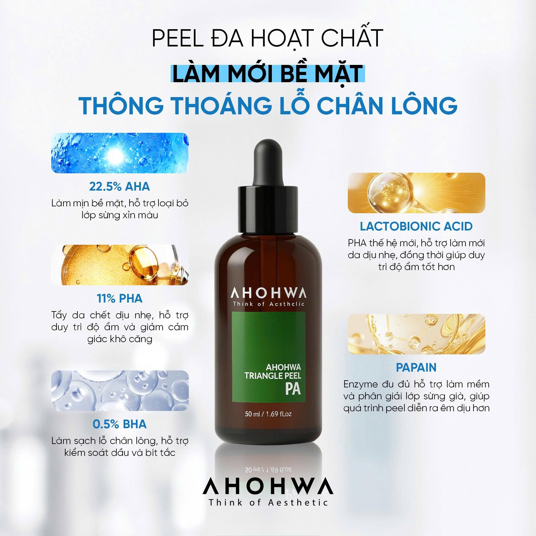 Dung dịch peel dành cho mọi loại da Ahohwa Triangle Peel Pa