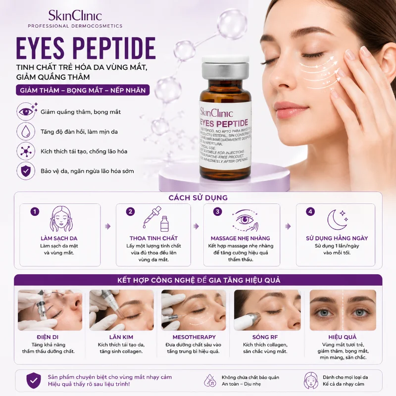 TINH CHẤT TRẺ HÓA DA VÙNG MẮT, GIẢM QUẦNG THÂM EYES PEPTIDE MESO SKINCLINIC
