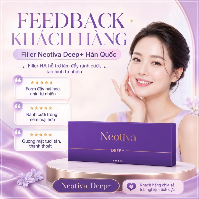 Filler HA Làm Đầy Rãnh Cười, Tạo Hình Tự Nhiên Filler Neotiva Deep+ Hàn Quốc