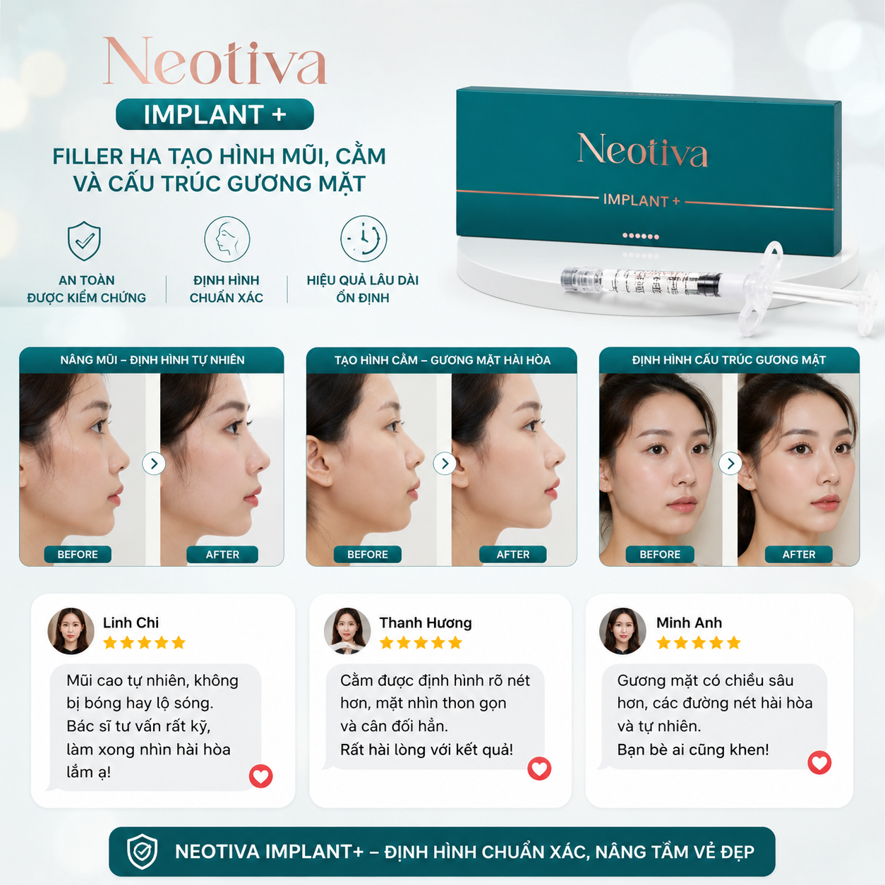 Chất Làm Đầy HA Neotiva Implant+ Hàn Quốc Chính Hãng