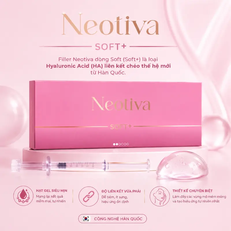 Filler HA Mềm Mại Tạo Hình Môi, Xóa Nhăn Tự Nhiên Filler Neotiva Soft+ Hàn Quốc