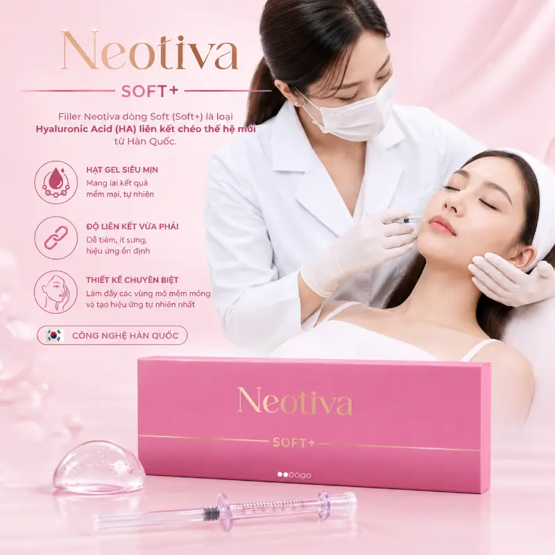 Filler HA Mềm Mại Tạo Hình Môi, Xóa Nhăn Tự Nhiên Filler Neotiva Soft+ Hàn Quốc