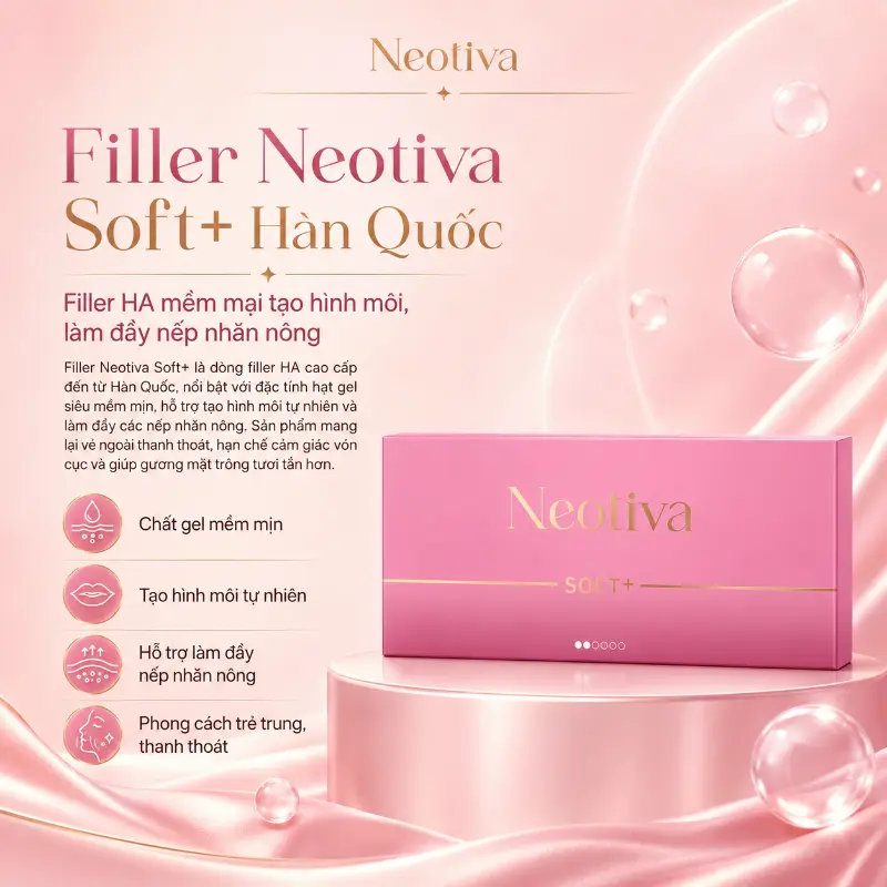 Filler HA Mềm Mại Tạo Hình Môi, Xóa Nhăn Tự Nhiên Filler Neotiva Soft+ Hàn Quốc