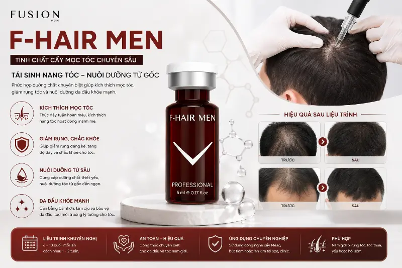 Tinh Chất Hỗ Trợ Giảm Rụng Tóc, Nuôi Dưỡng & Phục Hồi Tóc Fusion F-Hair Men Fusion Mesotherapy Chính Hãng